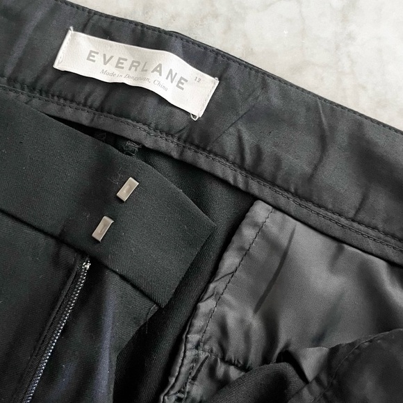 Everlane Black Slim Wool Trouser Pants Black Size 12 - Picture 8 of 9